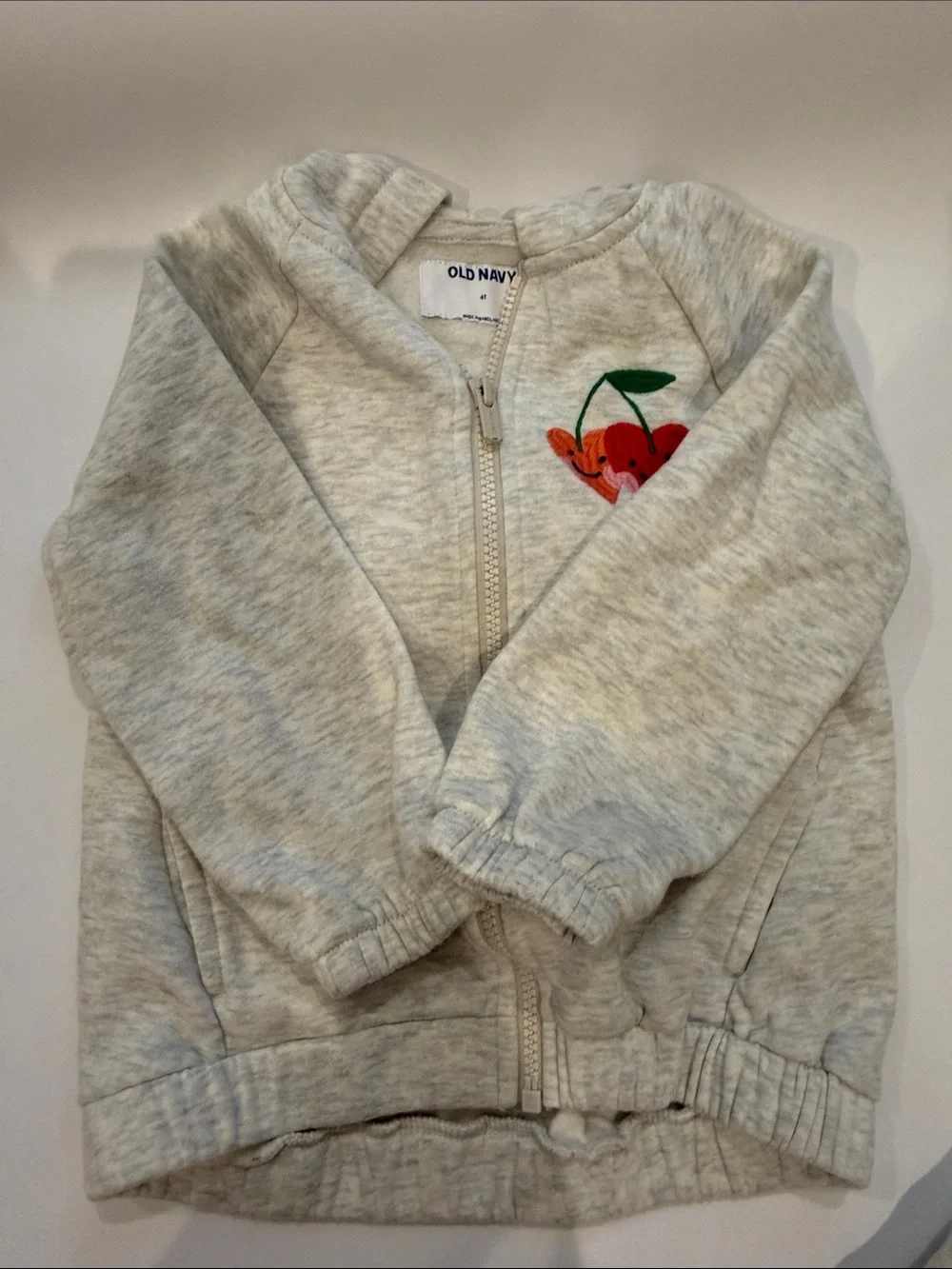 Old Navy Light Gray Cherry Zip Jogger Set